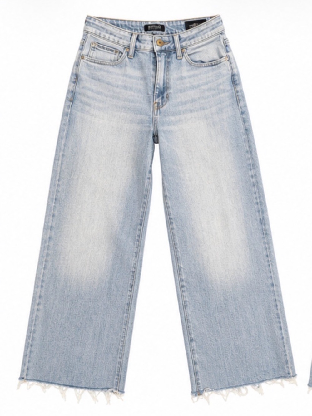 Buffalo David Bitton High-Rise Wide Leg Raw Hem Jeans – Size 28